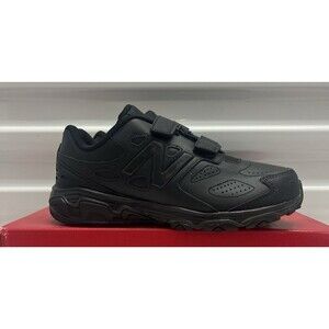 New Balance Little Kids 680 Triple Black Hook In Loop Closure Shoes SZ 10.5 M